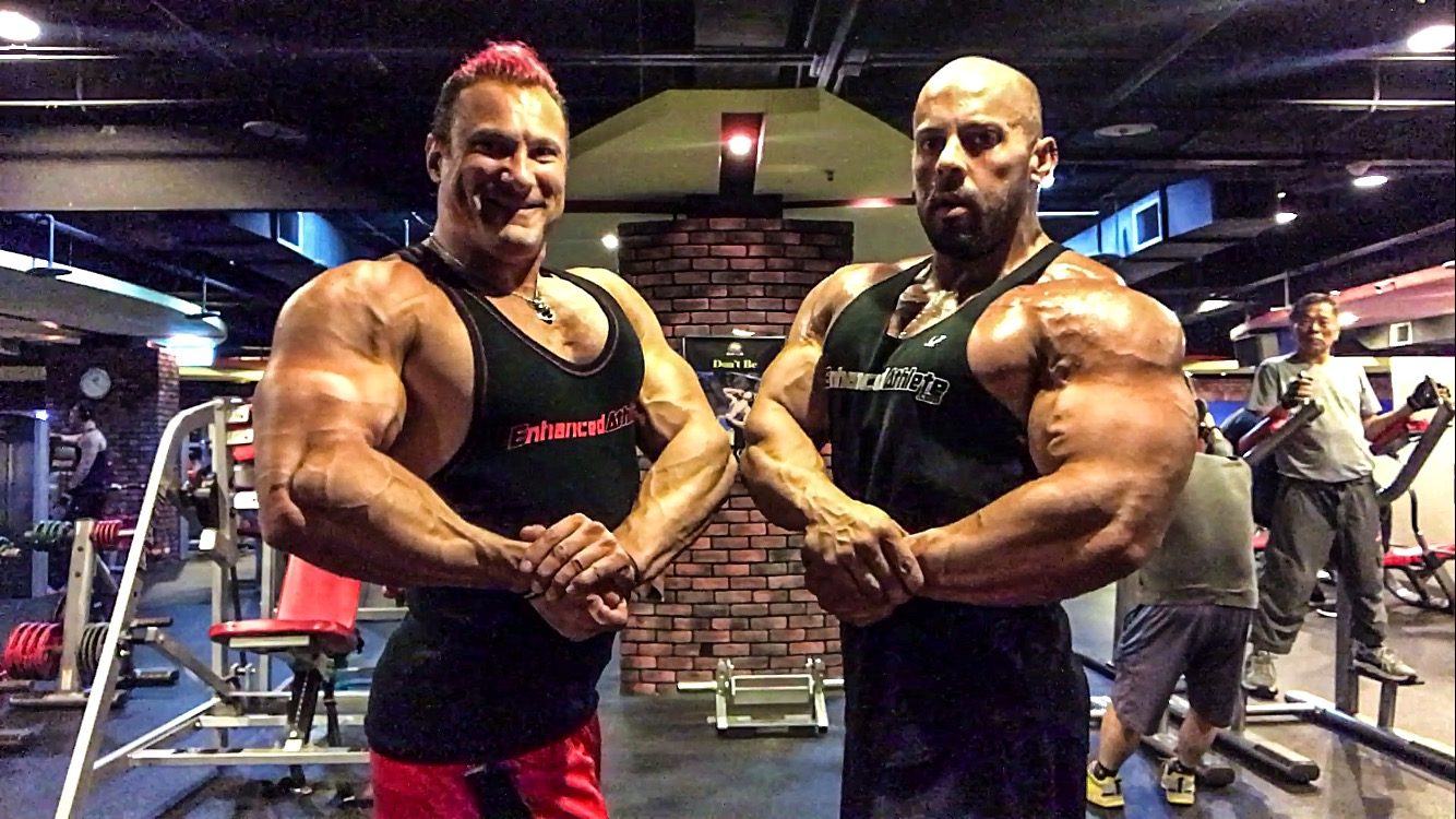 Most muscular with a training partner