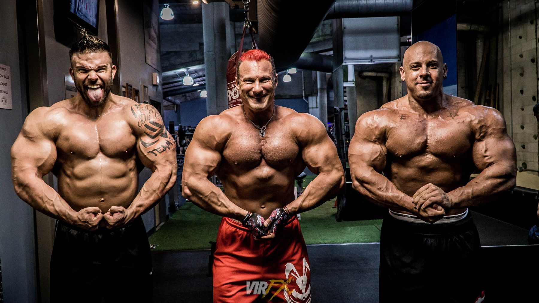 3-man lineup in the gym