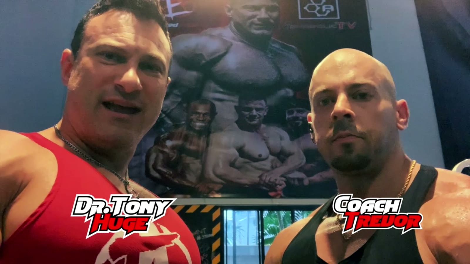 Dr Tony Huge and Coach Trevor recording for anabolicTV